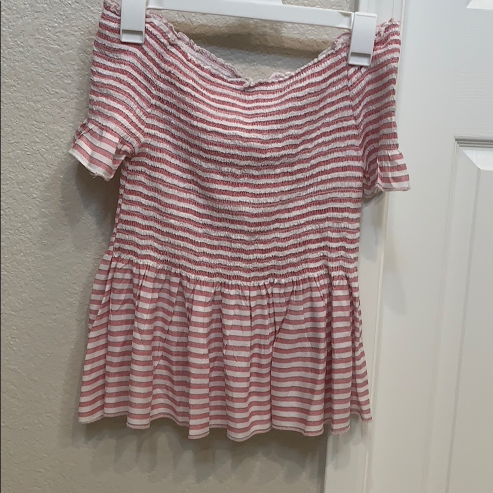 Off the shoulder style top